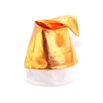 Gorro de Natal em dourado e prateado com logo cor dourado quinta vista