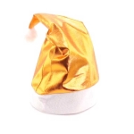 Gorro de Natal em dourado e prateado com logo cor dourado sexta vista