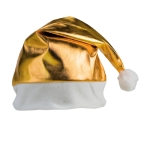 Gorro de Natal em dourado e prateado com logo cor dourado quinta vista