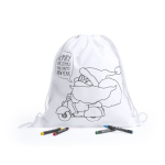 Mochila de cordão infantil para colorir com design de Natal segunda vista