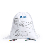 Mochila de cordão infantil para colorir com design de Natal vista principal