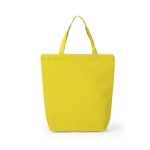 Saco non-woven colorido com fecho de correr e fole 90 g/m2 Zipper Colors cor amarelo primeira vista