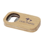 Abre-cápsulas com função de base para copos em madeira Metalwood Club cor madeira clara segunda vista impressão com tampografia