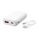 Power bank de 10.000mAh de alta densidade cor branco segunda vista