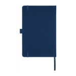 Caderno reciclado corporativo com logotipo cor azul-marinho segunda vista traseira