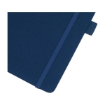 Caderno reciclado corporativo com logotipo cor azul-marinho vista detalhe 1