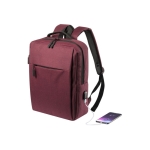 Mochila executiva quadrada para portátil de 15'' com USB Activewear cor vermelho primeira vista