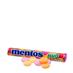 Pastilhas com embalagem personalizada Mentos Candy Roll Frutas cor cor-de-rosa vista principal