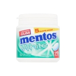 Chicletes Mentos com o logotipo no frasco cor branco