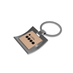 Porta-chaves de metal com gota de resina cor prateado