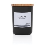 Vela perfumada de aroma subtil com tampa de bambu e logótipo Jasmine cor preto terceira vista