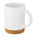 Caneca de cerâmica com base de cortiça 425 ml Contempo Cork cor branco segunda vista