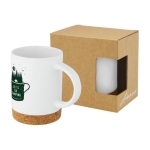 Caneca de cerâmica com base de cortiça 425 ml Contempo Cork cor branco