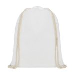 Mochila saco de algodão 140 g/m2 cor branco segunda vista frontal