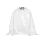 Mochila transparente com cordão colorido Transparent cor branco segunda vista frontal