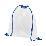 Mochila transparente com cordão colorido Transparent cor azul real