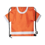 Saco-mochila em forma de t-shirt de poliéster T-shirt cor cor-de-laranja primeira vista