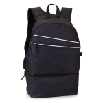 Mochila de poliéster com bolso para calçado 600D Gymfit cor preto