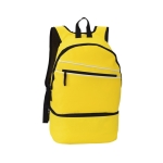 Mochila de poliéster com bolso para calçado 600D Gymfit cor amarelo primeira vista