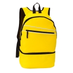 Mochila de poliéster com bolso para calçado 600D Gymfit cor amarelo