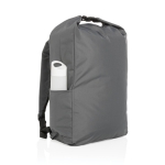 Mochila básica enrolável reciclada com AWARE Rolltop cor cinzento-escuro segunda vista