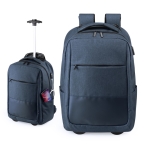 Mochila-trolley de poliéster para portátil de 15'' com USB Genius cor azul-marinho nona vista