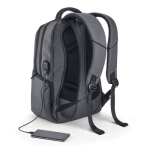 Mochila impermeável para portátil de 17'' com porta USB Workflow cor cinzento-escuro terceira vista