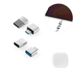 Conjunto de adaptadores de plástico com formato USB-A e USB-C varias cores