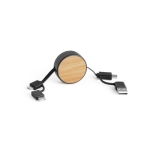 Cabo 5 em 1 com várias conexões USB Cabo multicarga Bamboo cor preto