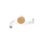 Cabo 5 em 1 com várias conexões USB Cabo multicarga Bamboo cor branco