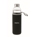 Garrafas personalizadas com capa de neoprene cor preto vista principal