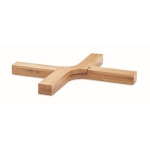 Suporte de mesa dobrável em bambu em forma de cruz Bamboo cor madeira