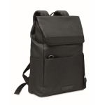 Mochila para portátil de 15'' com bolsos e aba Magnet rPET cor preto