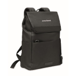 Mochila para portátil de 15'' com bolsos e aba Magnet rPET cor preto vista principal