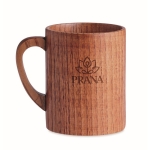 Caneca gravada de madeira de carvalho de 280ml Oak Wood cor madeira vista principal