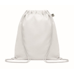 Saco-mochila de algodão orgânico 140 g/m² Pigment Natural cor branco