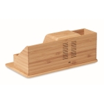 Organizador de mesa, carregador de bambu, suporte de telemóvel Bamboo cor madeira terceira vista