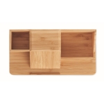 Organizador de mesa, carregador de bambu, suporte de telemóvel Bamboo cor madeira nona vista