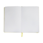 Caderno branco com elástico colorido, folhas A5 lisas White Colors cor amarelo segunda vista