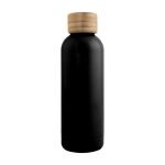 Garrafas térmicas para brindes pretas com tampa de bambu 500ml Curve cor preto