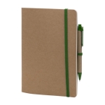 Caderno com capa de cartão e elástico, folhas A5 lisas Journal Pigment cor verde