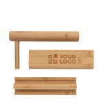 Conjunto de utensílios para fazer sushi de bambu personalizados Ukiyo cor castanho vista principal