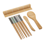 Conjunto de 8 peças de bambu para sushi com caixa de presente Ukiyo cor castanho