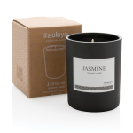 Vela para brindes perfumada em elegante copo Jasmine Ukiyo cor preto vista com caixa