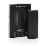 Powerbank de longa duração e carga rápida de 20.000 mAh Pasadena cor preto vista com caixa