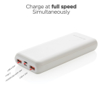 Powerbank de longa duração e carga rápida de 20.000 mAh Pasadena cor branco quinta vista