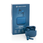 Auriculares com bloqueio de ruído cor azul vista com caixa