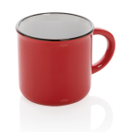 Caneca de cerâmica vintage bicolor de 280ml Basic Bicolor cor vermelho