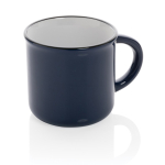 Caneca de cerâmica vintage bicolor de 280ml Basic Bicolor cor azul-marinho