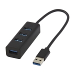 Adaptador 4 portas USB personalizado com cabo Hub USB 3.0 Adapt cor preto segunda vista frontal